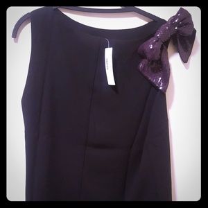 J crew collection short sleeve black blouse